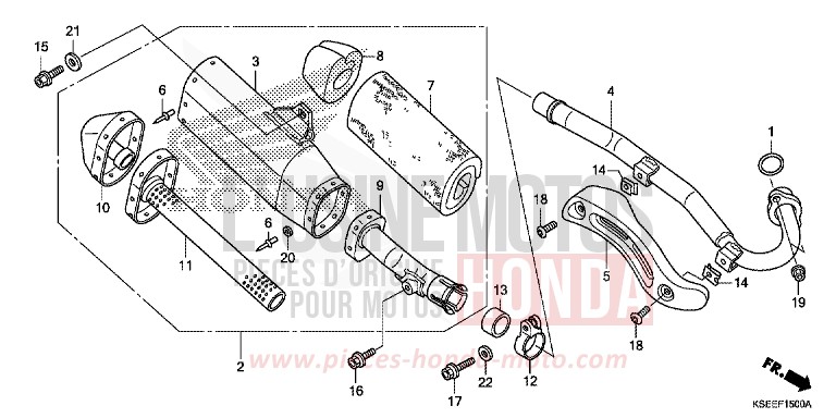 EXHAUST MUFFLER for CRF150R "Big wheels" EXTREME RED (R292) from 2014